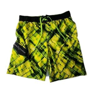 ZeroXposur Men's 34Wx9L Surf Black & Yellow Stretch Board Shorts Swim Trunks Fun